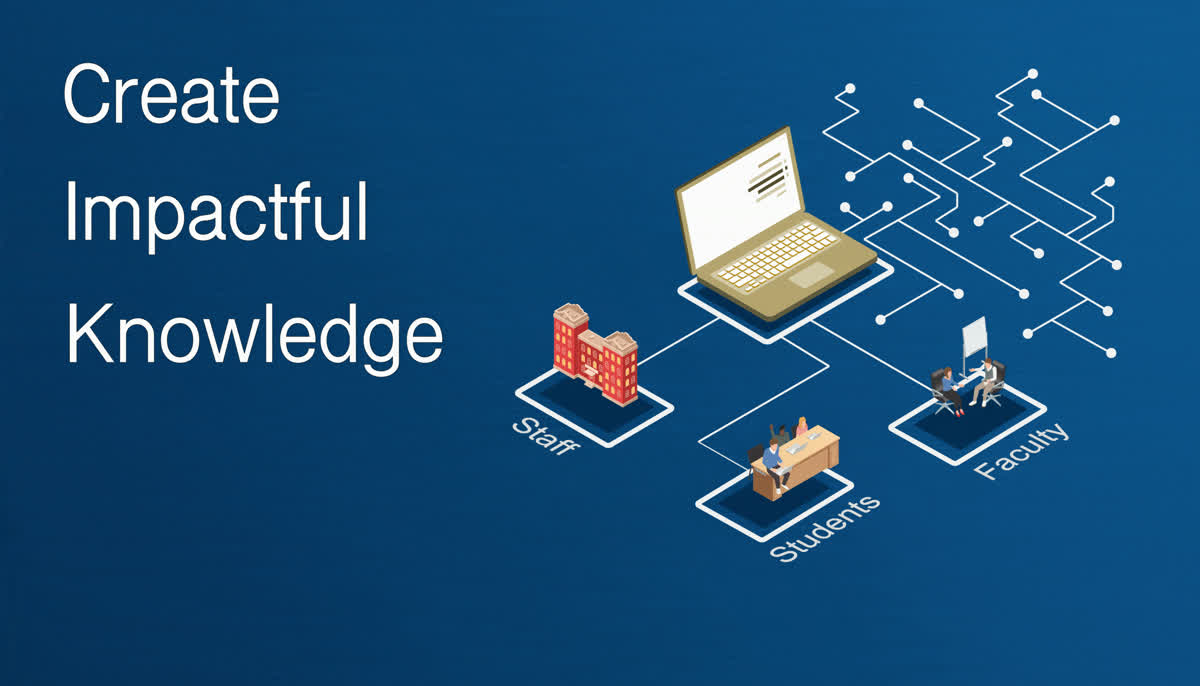 Animated laptop illustration for Georgia Tech’s Knowledge Management Design System.